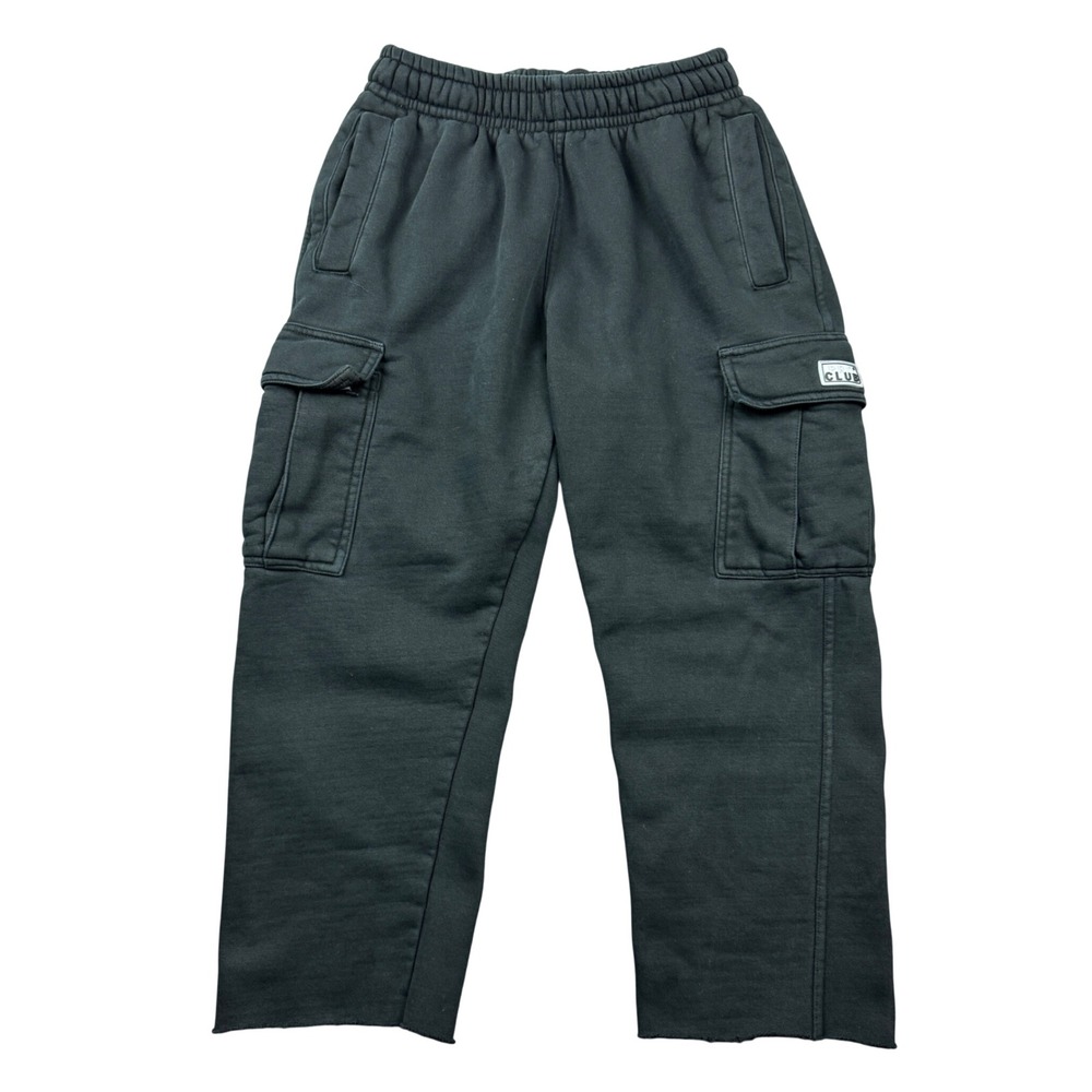 Pro Club Heavy Weight Cargo Sweatpants Mens Small Black Raw Hem Cutoff Gym